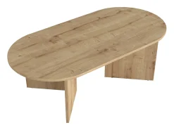 Mesa de centro oval de cor natural clara - TOPANIA