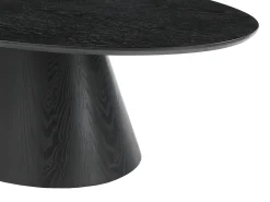 Mesa de centro oval em MDF de cor preta - ANTELADA