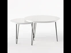 Mesa de centro redonda LAPP conjunto Ø50 + Ø68 cm Cinza