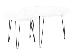 Mesa de centro redonda LAPP conjunto Ø50 + Ø68 cm Branco