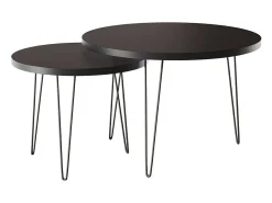 Mesa de centro redonda LAPP conjunto Ø50 + Ø68 cm Preto