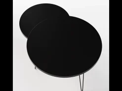 Mesa de centro redonda LAPP conjunto Ø50 + Ø68 cm Preto