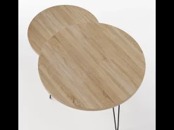 Mesa de centro redonda LAPP conjunto Ø50 + Ø68 cm Carvalho Sonoma