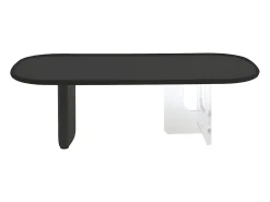 Mesa de centro retangular em MDF e acrílico preto - RASIA