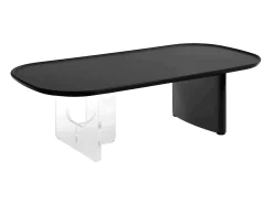 Mesa de centro retangular em MDF e acrílico preto - RASIA