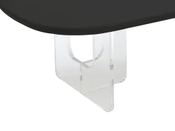 Mesa de centro retangular em MDF e acrílico preto - RASIA