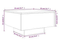 Mesa de centro 55x55x31 cm derivados de madeira carvalho sonoma
