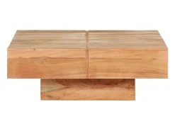 Mesa de centro 80x80x28 cm madeira de acácia maciça