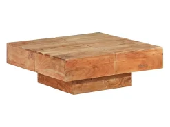 Mesa de centro 80x80x28 cm madeira de acácia maciça