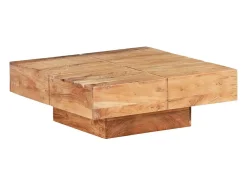 Mesa de centro 80x80x28 cm madeira de acácia maciça