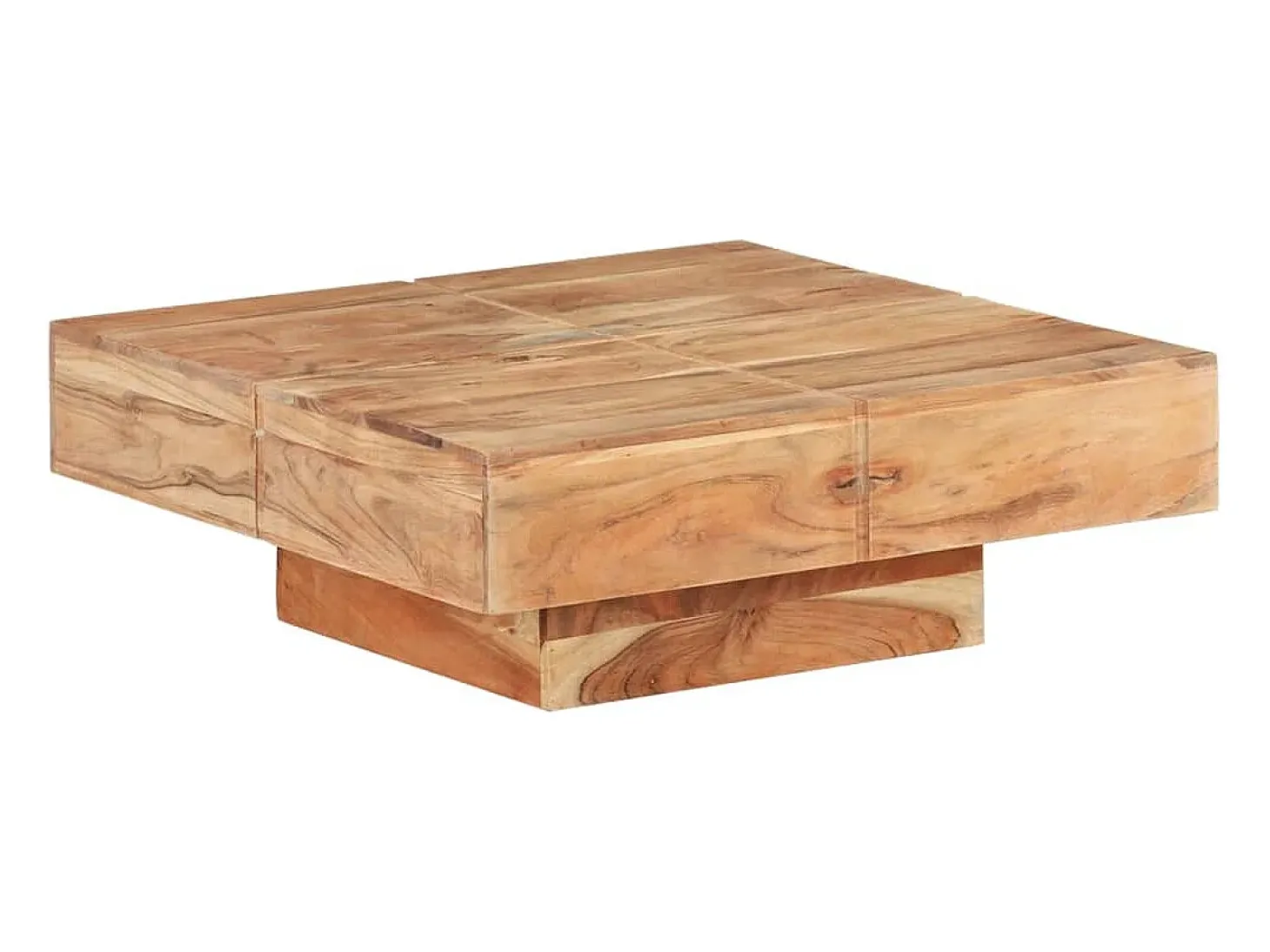Mesa de centro 80x80x28 cm madeira de acácia maciça