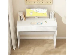 MESA DE COMPUTADOR BRANCA MODERNA COM 2 GAVETAS MESA DE MAQUIAGEM 100 CM
