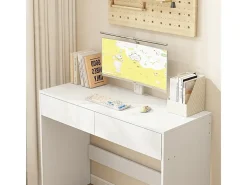 MESA DE COMPUTADOR BRANCA MODERNA COM 2 GAVETAS MESA DE MAQUIAGEM 100 CM