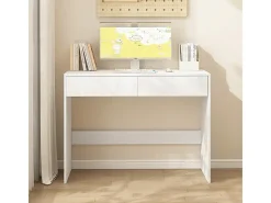MESA DE COMPUTADOR BRANCA MODERNA COM 2 GAVETAS MESA DE MAQUIAGEM 100 CM