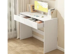 MESA DE COMPUTADOR BRANCA MODERNA COM 2 GAVETAS MESA DE MAQUIAGEM 100 CM