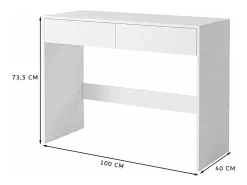 MESA DE COMPUTADOR BRANCA MODERNA COM 2 GAVETAS MESA DE MAQUIAGEM 100 CM