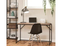 Mesa de computador com tampo elevável em MDF cor-de-rosa