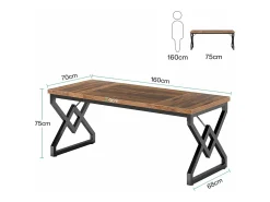 Mesa de computador grande de 160 x 70 x 75 cm para escritório, local de trabalho, escritório executivo para o escritório em casa