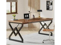 Mesa de computador grande de 160 x 70 x 75 cm para escritório, local de trabalho, escritório executivo para o escritório em casa