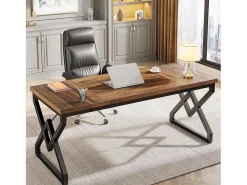 Mesa de computador grande de 160 x 70 x 75 cm para escritório, local de trabalho, escritório executivo para o escritório em casa