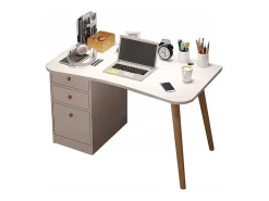 Mesa de computador para casa ou escritório com gavetas brancas mesa de 100 cm estilo loft escandinvano
