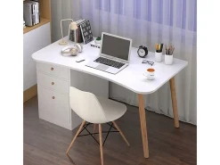 Mesa de computador para casa ou escritório com gavetas brancas mesa de 100 cm estilo loft escandinvano
