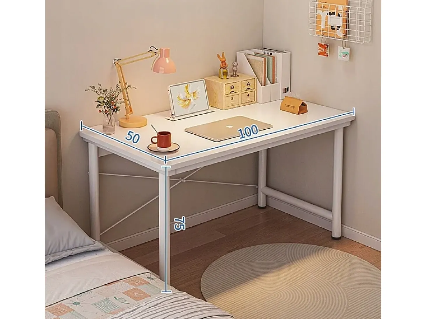 MESA DE COMPUTADOR PARA JOVENS MESA BRANCA MODERNA GRANDE 100 CM