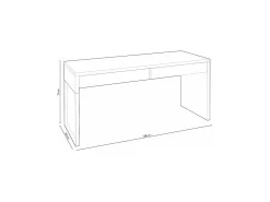 Mesa de computador touch, branco mate artik, com 2 gavetas