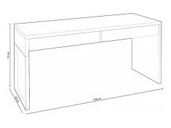 Mesa de computador touch, branco mate artik, com 2 gavetas