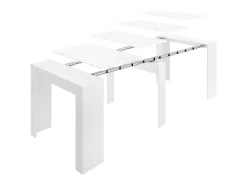 Mesa de consola extensível para 10 pessoas - 4 extensões - Cor: Branca - ONEGA