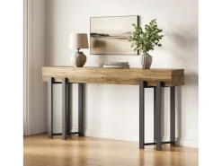 Mesa de Console de 160cm para Entrada, Mesa Industrial Atrás do Sofá