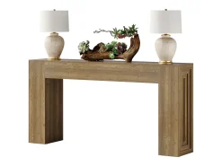 Mesa de console retangular com 160 cm de comprimento, mesa de entrada retangular atrás do sofá