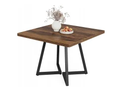 Mesa de Cozinha para 4 Pessoas, Mesa de Sala de Jantar Pequena com Pés Metálicos em Estilo Industrial, 80 x 80 x 75 cm