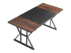 Mesa de Direção SucceBuy 180 x 80 cm, Grande Mesa para Computador Moderna e Simples, Mesa de Estudo em Madeira com Estrutura de Metal, Carga 68 kg, Marrom e Preto