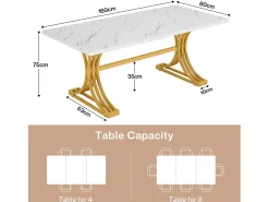 Mesa de escritório, 160 x 80 x 75 cm Mesa de escritório moderna Mesa de trabalho para PC Mesa de jantar