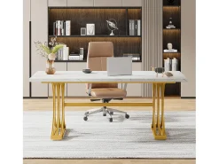 Mesa de escritório, 160 x 80 x 75 cm Mesa de escritório moderna Mesa de trabalho para PC Mesa de jantar