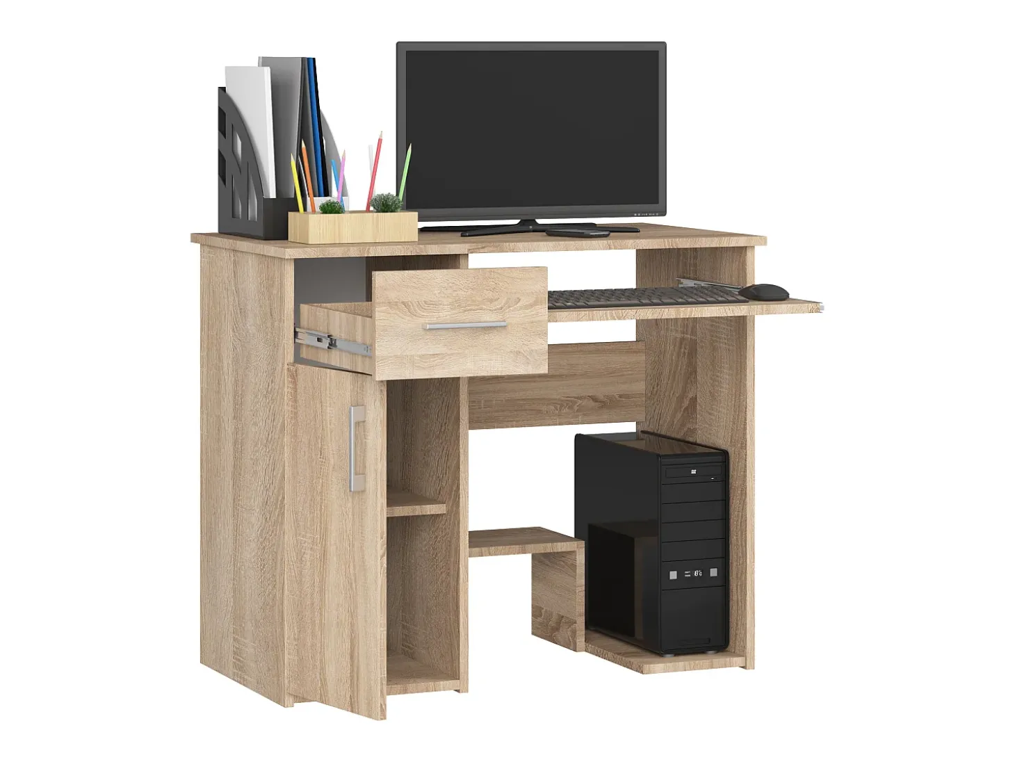 Mesa de Escritório Clássica em Carvalho Sonoma - Jay PK