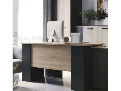 Mesa de escritório industrial Nibis Carvalho Sonoma/Cinza Antracite 140 cm