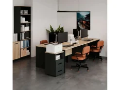 Mesa de escritório industrial Nibis Carvalho Sonoma/Cinza Antracite 140 cm