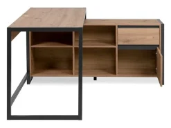 Mesa de escritório moderna "Denver" de canto reversível em carvalho antracite