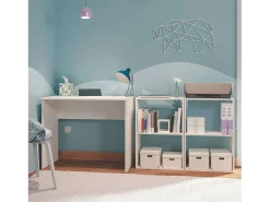 Mesa de escritório para estudo ou escritório, melamina branca fosca, 90 cm