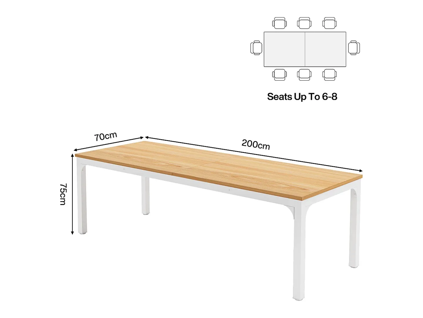 Mesa de Escritório para Home Office para 2 Pessoas, Mesa de Computador Extra Longa de 200cm, Workstation Dupla para Home Office