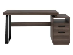 Mesa de estudo simples 135×54 cm - 2 gavetas silenciosas - tampo espaçoso - marrom + preto