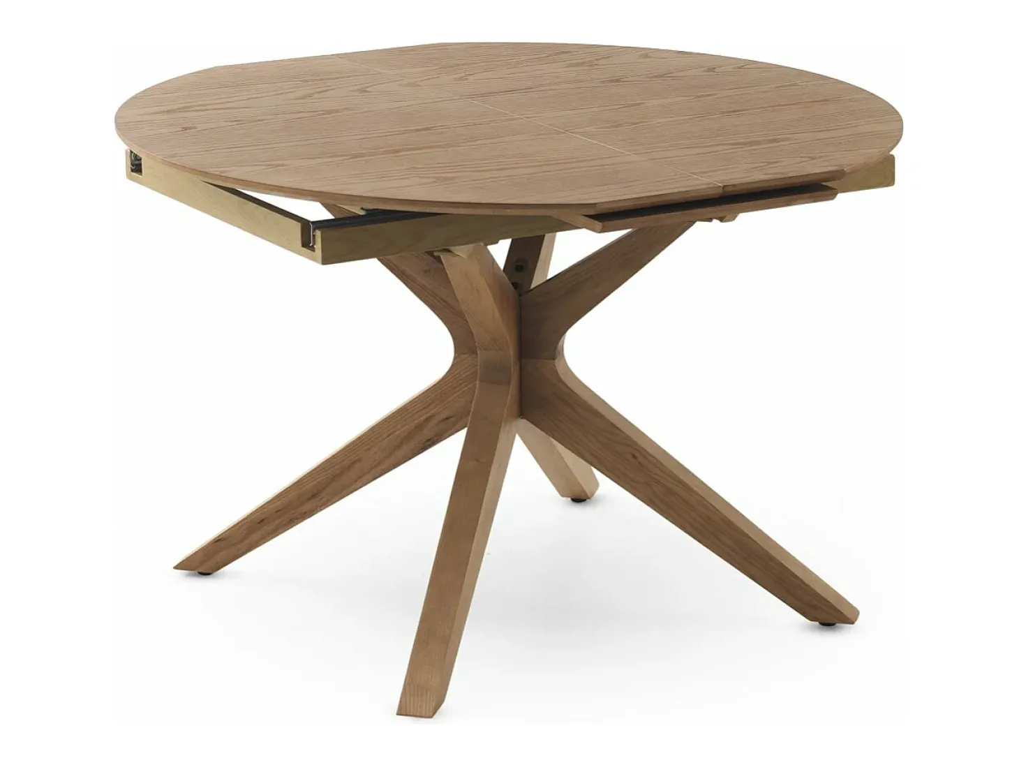Mesa de folha extensível 120/160x90 pernas de carvalho com tampo de freixo