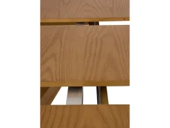 Mesa de folha extensível 120/160x90 pernas de carvalho com tampo de freixo