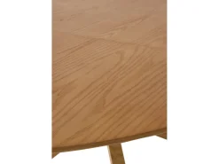Mesa de folha extensível 120/160x90 pernas de carvalho com tampo de freixo