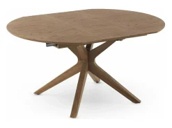 Mesa de folha extensível 120/160x90 pernas de carvalho com tampo de freixo