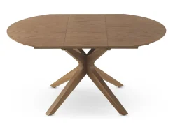 Mesa de folha extensível 120/160x90 pernas de carvalho com tampo de freixo