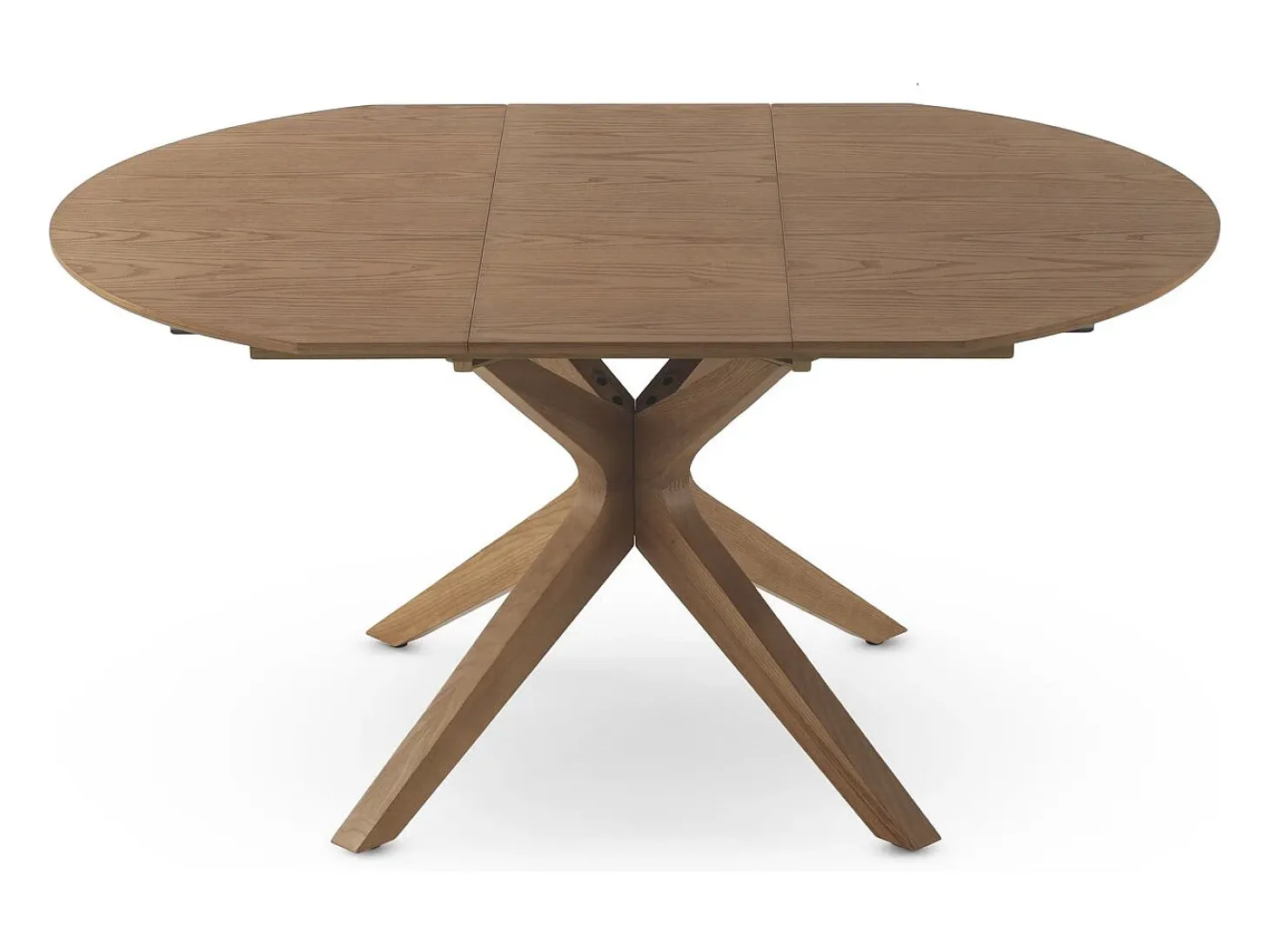 Mesa de folha extensível 120/160x90 pernas de carvalho com tampo de freixo