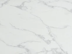 Mesa de jantar 6 a 10 lugares MDF e metal - Efeito mármore branco e preto - CATONAV
